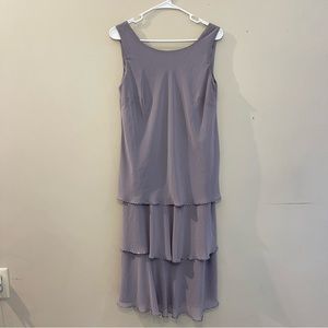 SLNY Gray, Ruffle Dress